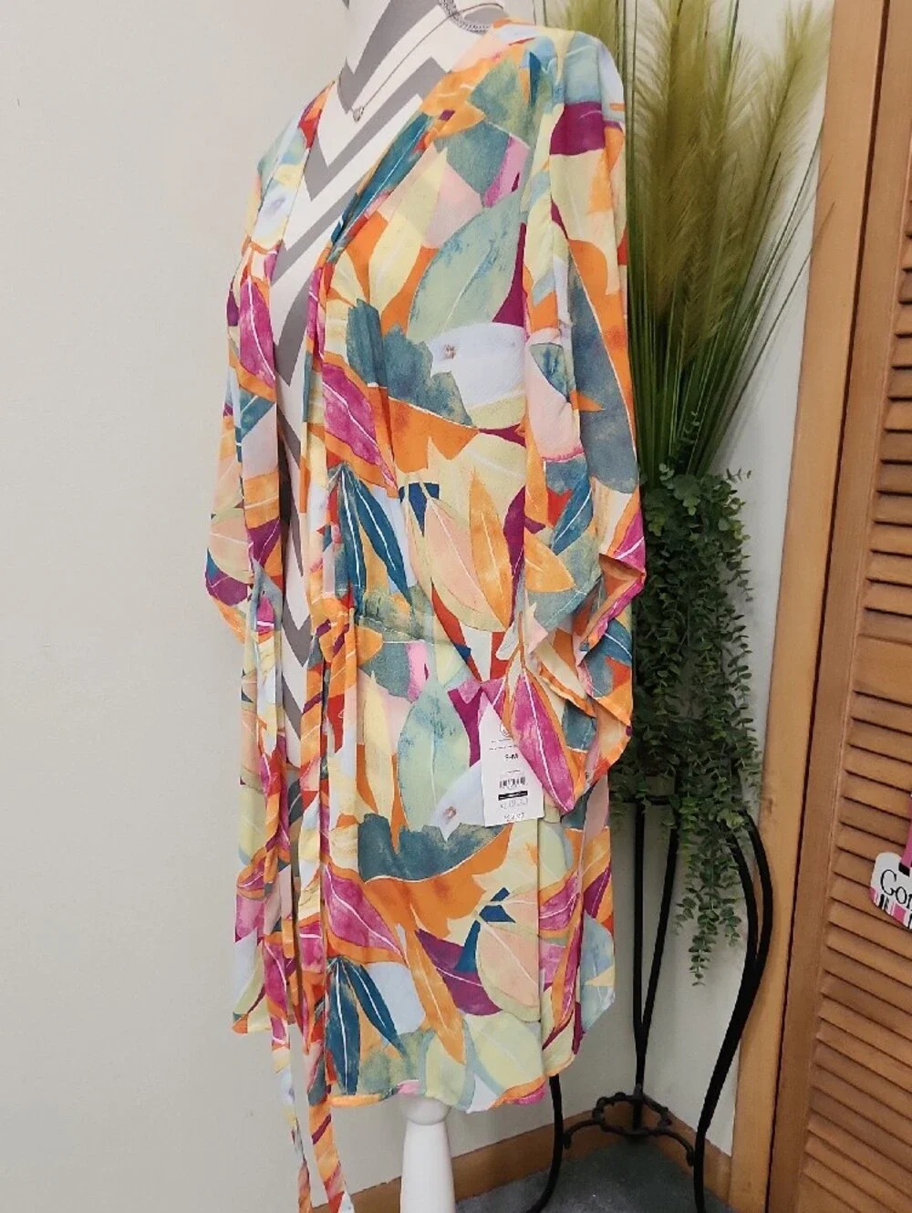 A New Day Multicolor Floral Tie-Waist Swim Cover Up